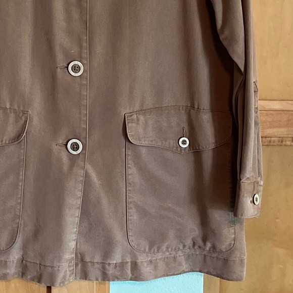 Lizsport Lightweight Unlined Jacket 100% Tencel Dusty Walnut Tone Size Small - Picture 6 of 10
